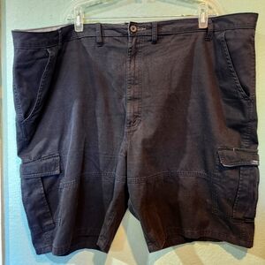 Wrangler Black Relaxed Fit Cargo Cotton Workwear Shorts Men's Size 50 10" Inseam